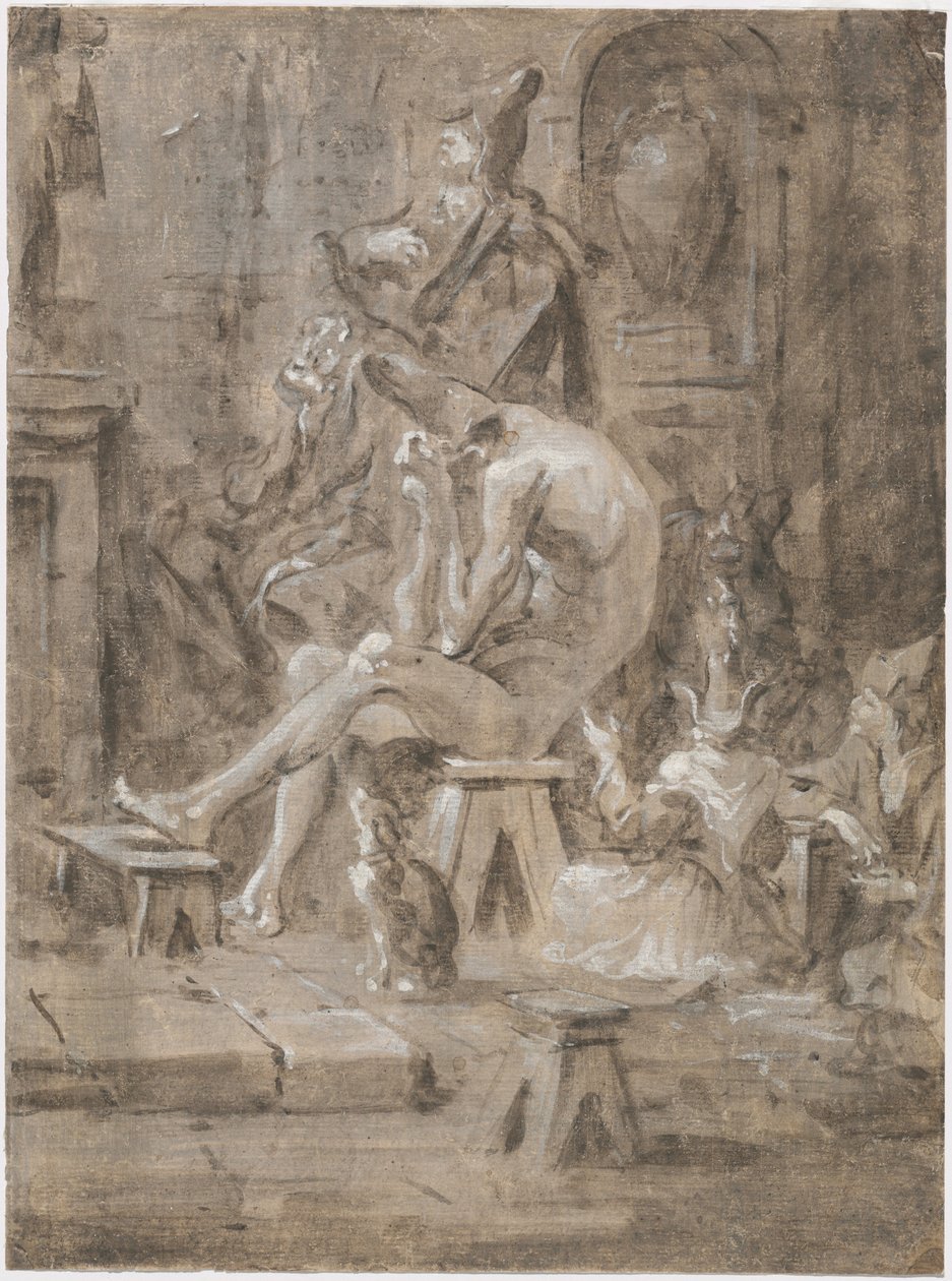 A Penitent at a Quaker Sermon by Alessandro Magnasco