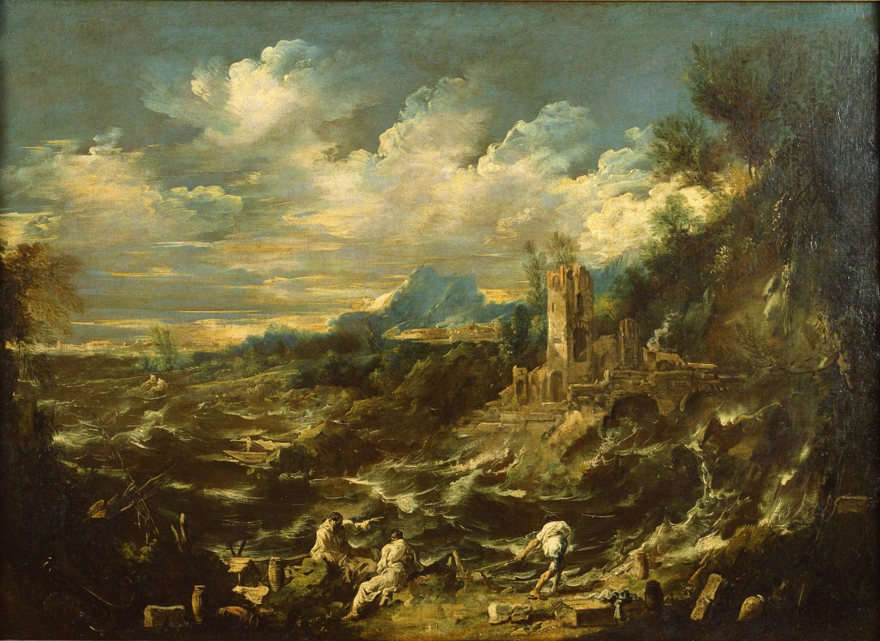 Landscape with Stormy Sea, ca 1720 by Alessandro Magnasco
