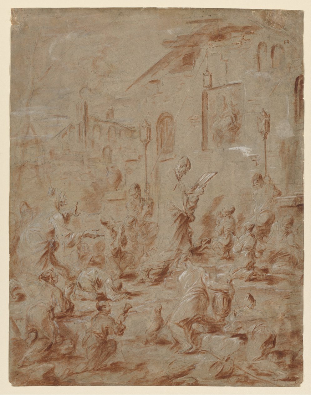 Worshippers at a Street Shrine by Alessandro Magnasco