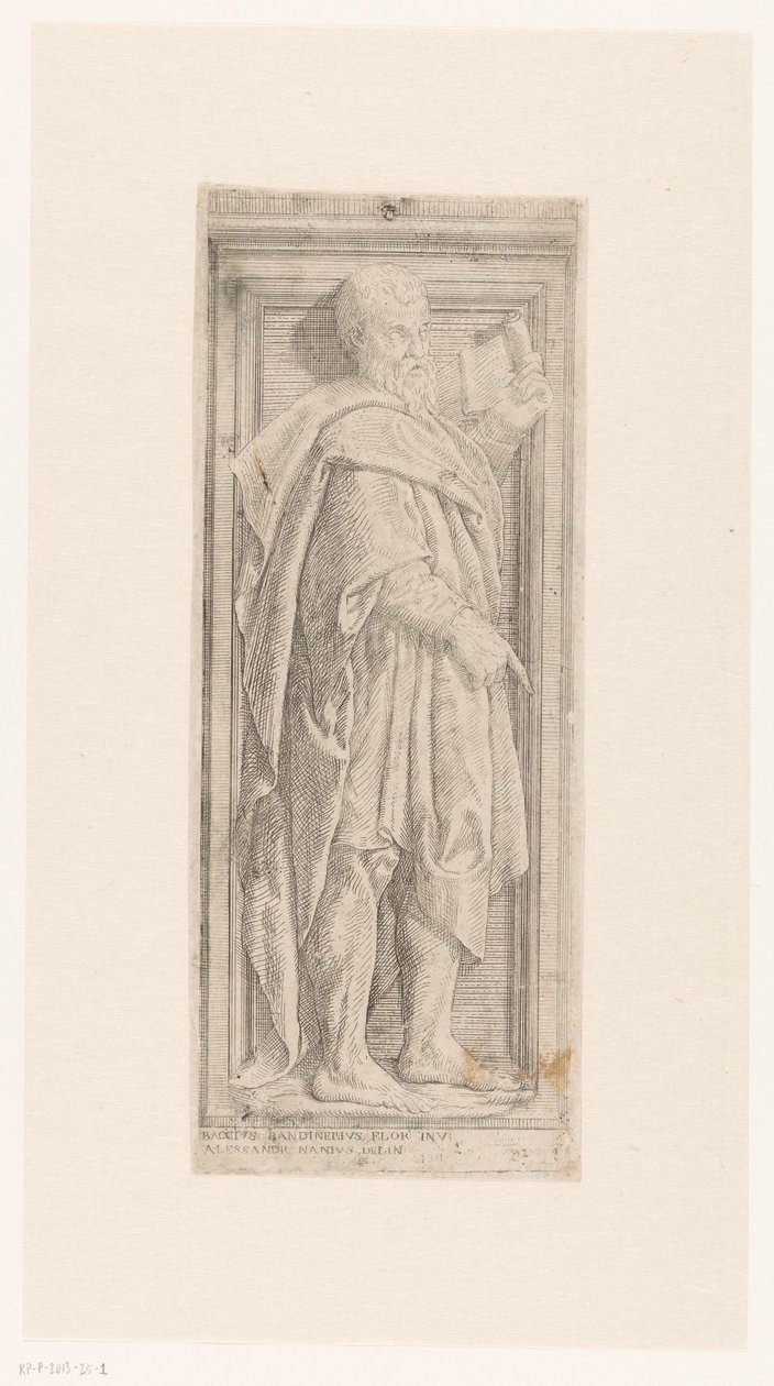 Bas-relief with Standing Prophet with Scroll by Alessandro Nani
