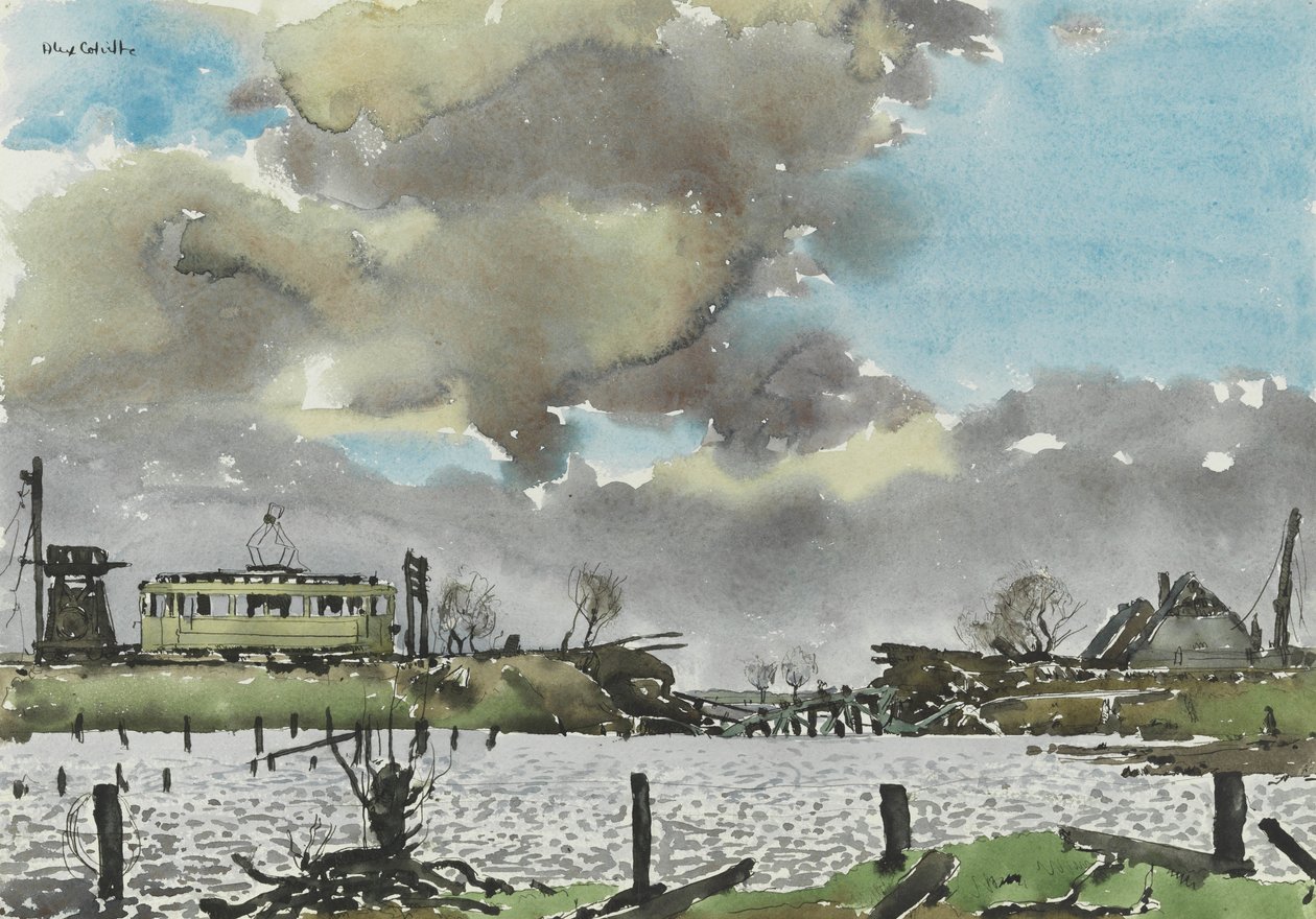 Demolished Bridge, Germany by Alex Colville