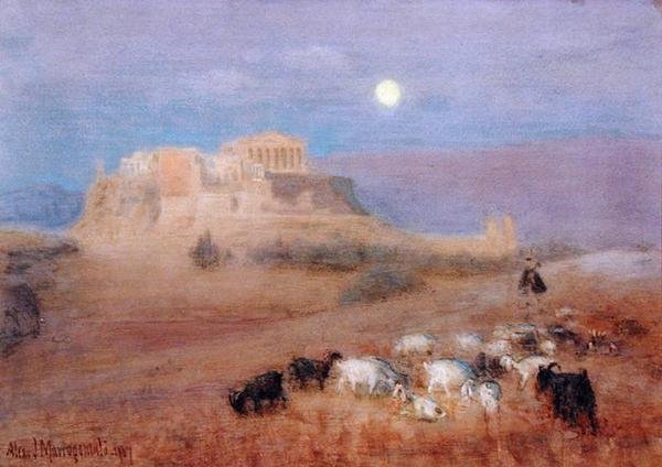 The Acropolis at Twilight by Alex J. Mavrogordato