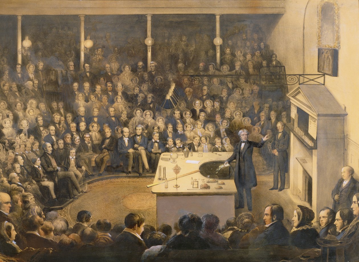 Michael Faraday Lecturing in the Theatre at the Royal Institution, c.1856 by Alexander Blaikley