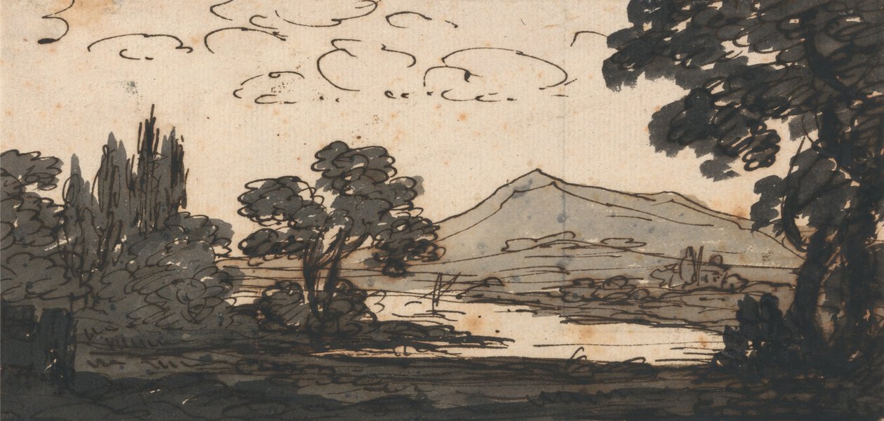 Landscape with Mountain and Lake by Alexander Cozens