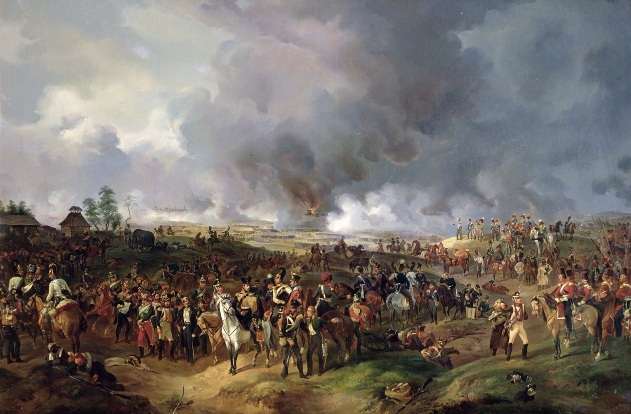 The Battle of the Nations of Leipzig, 1813 by Alexander Ivanovich Sauerweid