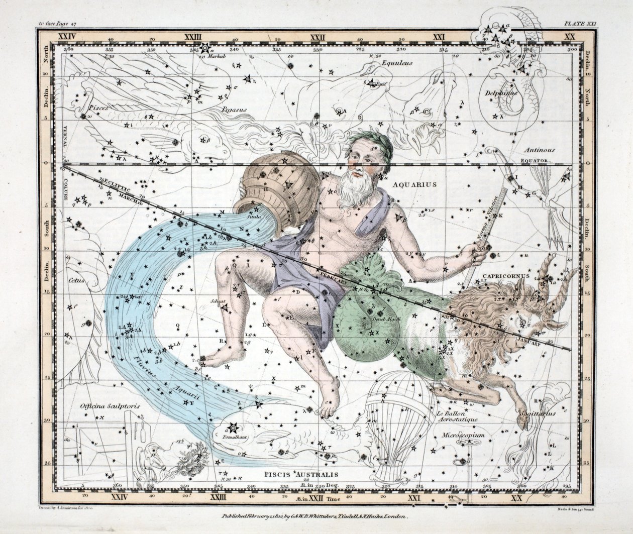 The Constellations (Plate XXI) Capricorn and Aquarius, from 
