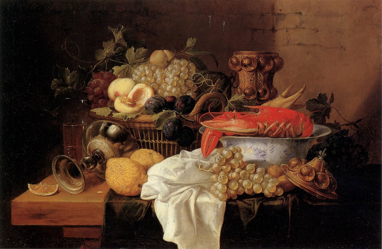 Fruit Still Life with Lobster by Alexander Coosemans