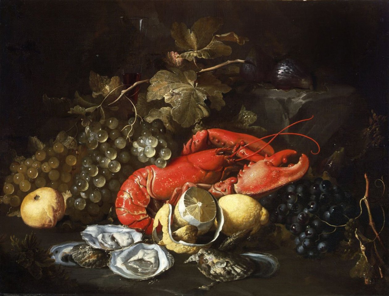 Still Life with Lobster and Oysters by Alexander Coosemans