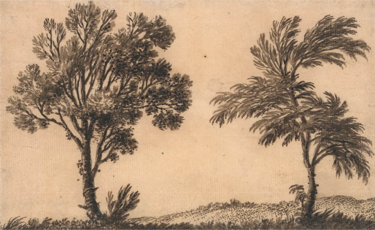 Study of Two Willows by Alexander Cozens