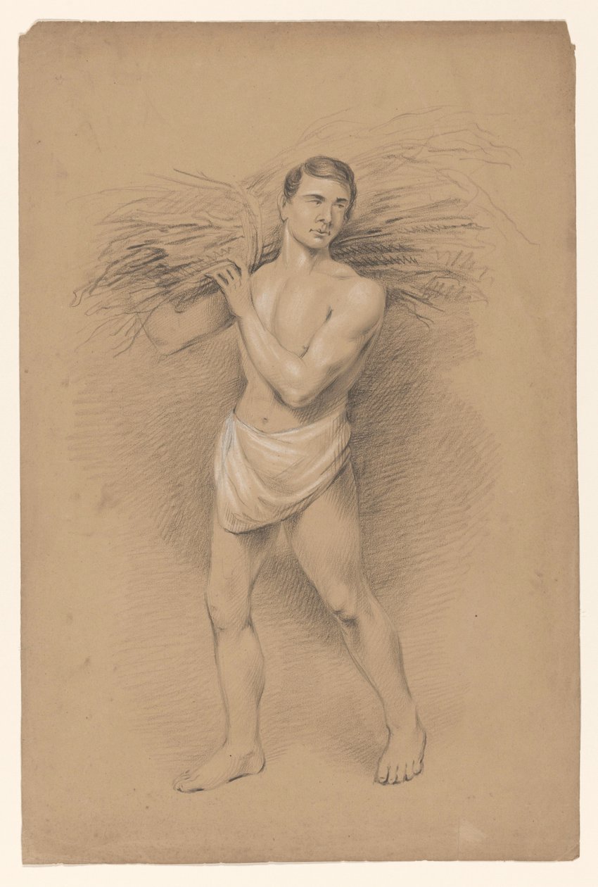 Standing Man with Bundle of Branches on Shoulder by Alexander Cranendoncq