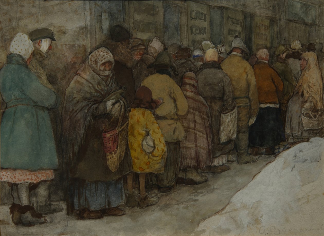 The Queue by Alexander Ivanovich Vakhrameyev