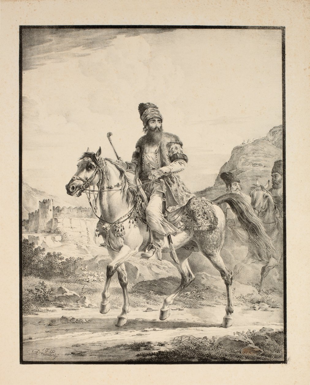 Persian on Horseback by Alexander Orlowski