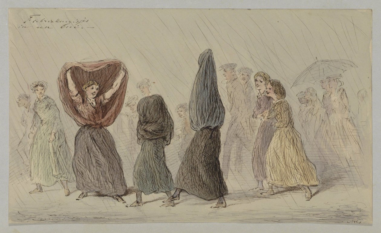Factory Girls in a Rainstorm by Alexander Ver Huell