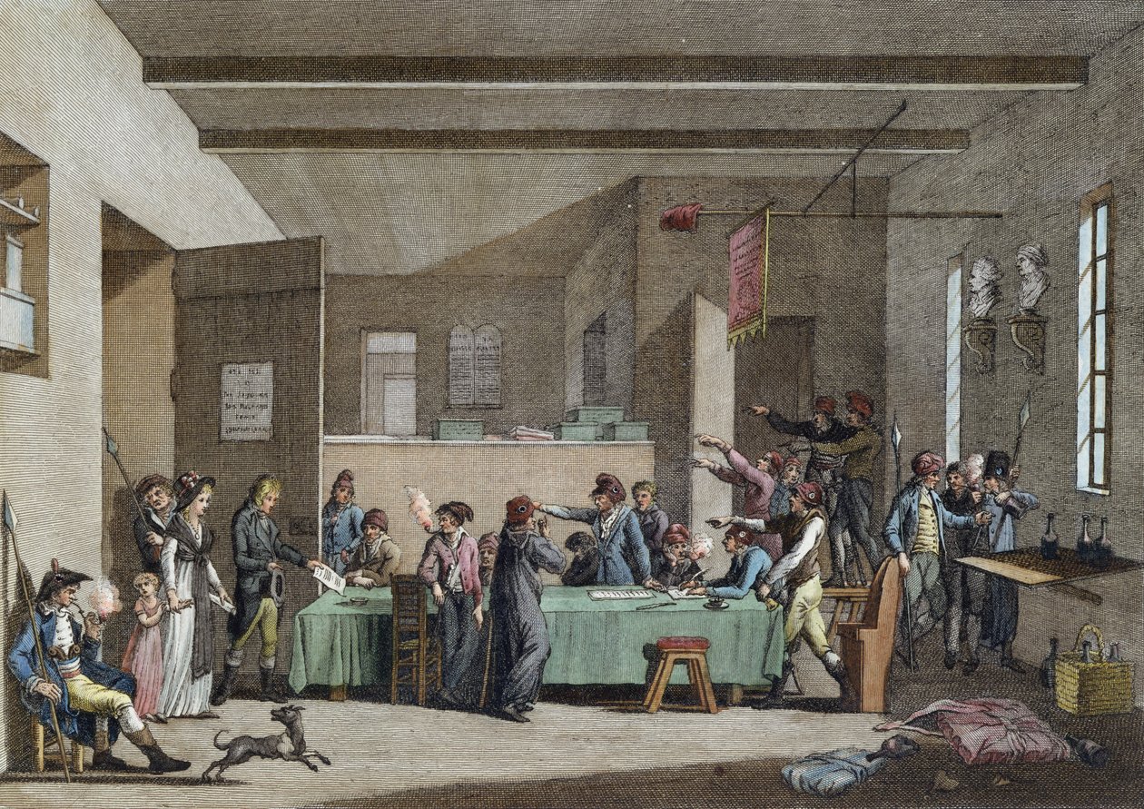 Interior of a Revolutionary Committee in 1792-93 by Alexandre Evariste Fragonard