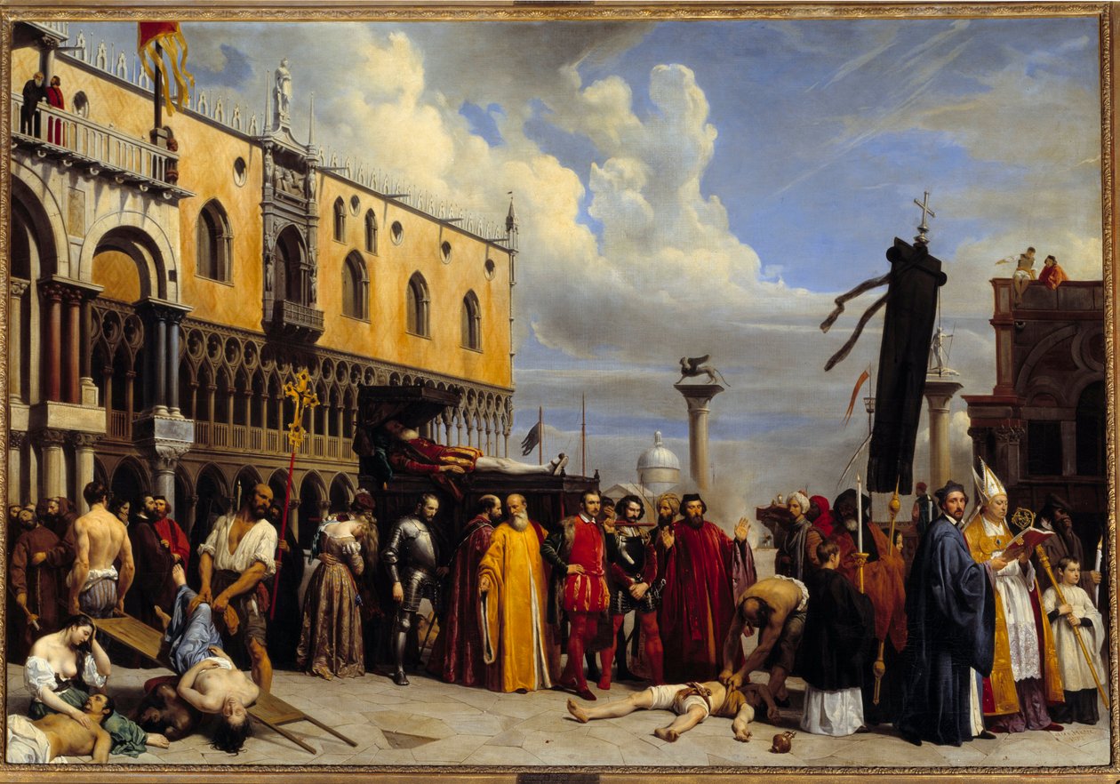 Funeral honours to Titian (Tiziano Vecellio) by Alexandre Jean Baptiste Hesse