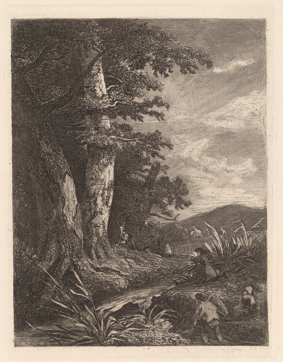 Deer by a Stream by Alexandre Calame