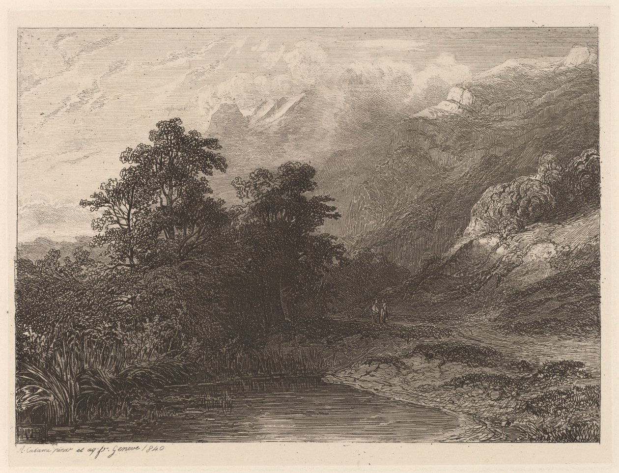 Mountain Lakeside by Alexandre Calame