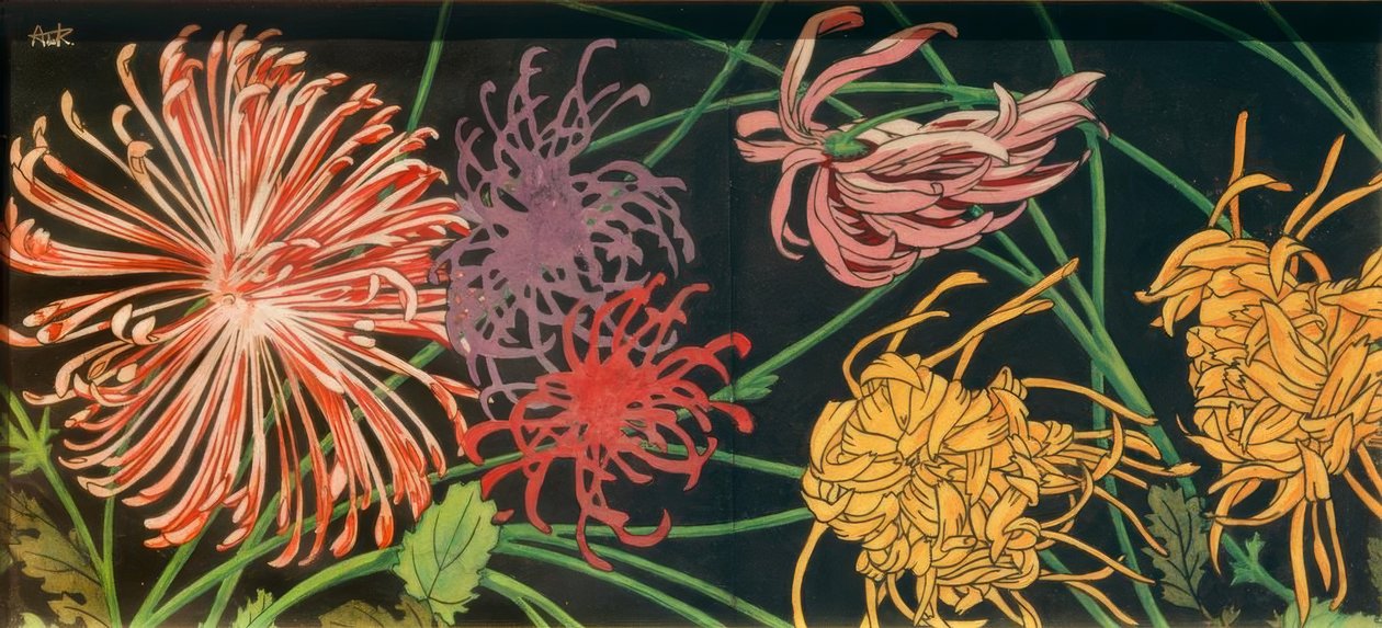 Chrysanthemums by Alexandre de Riquer i Inglada
