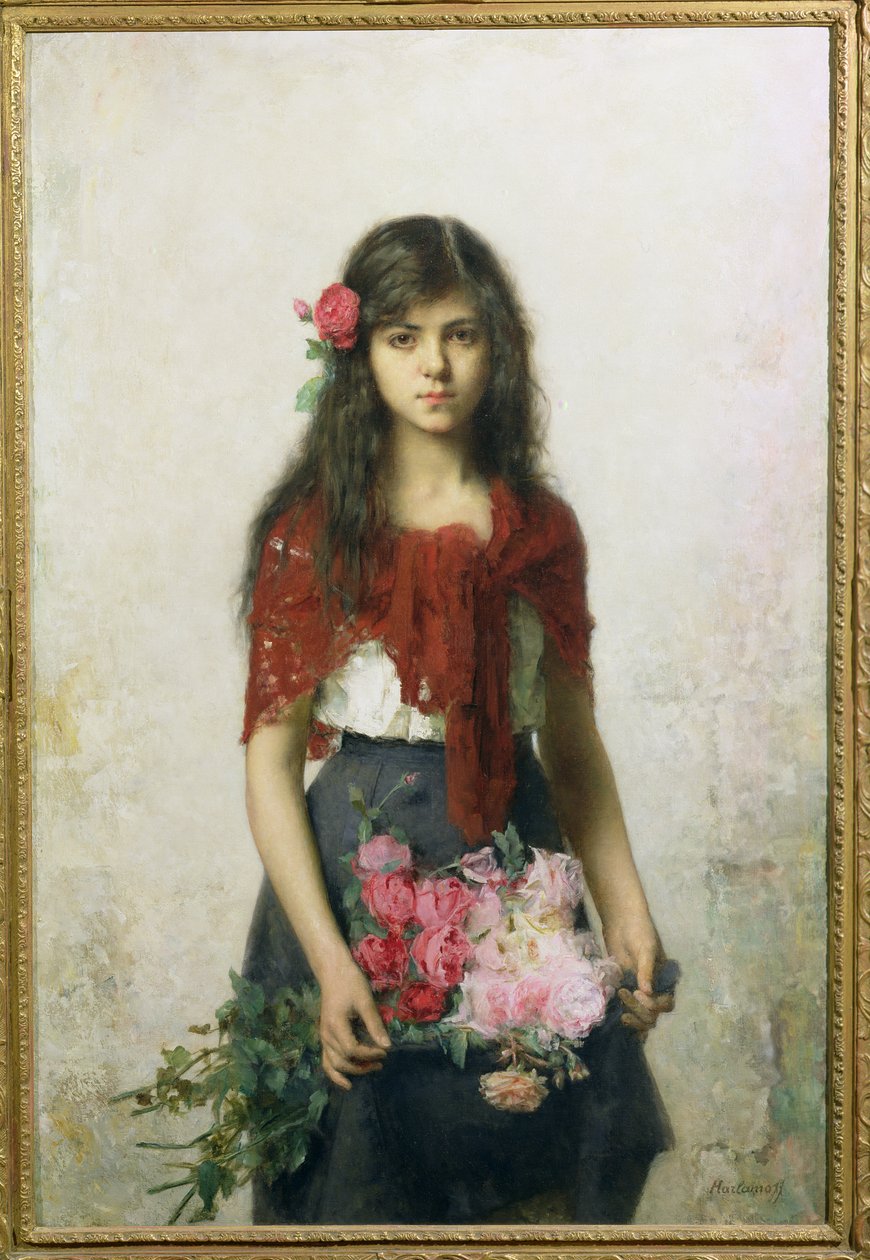 The Flower Seller by Alexei Alexevich Harlamoff