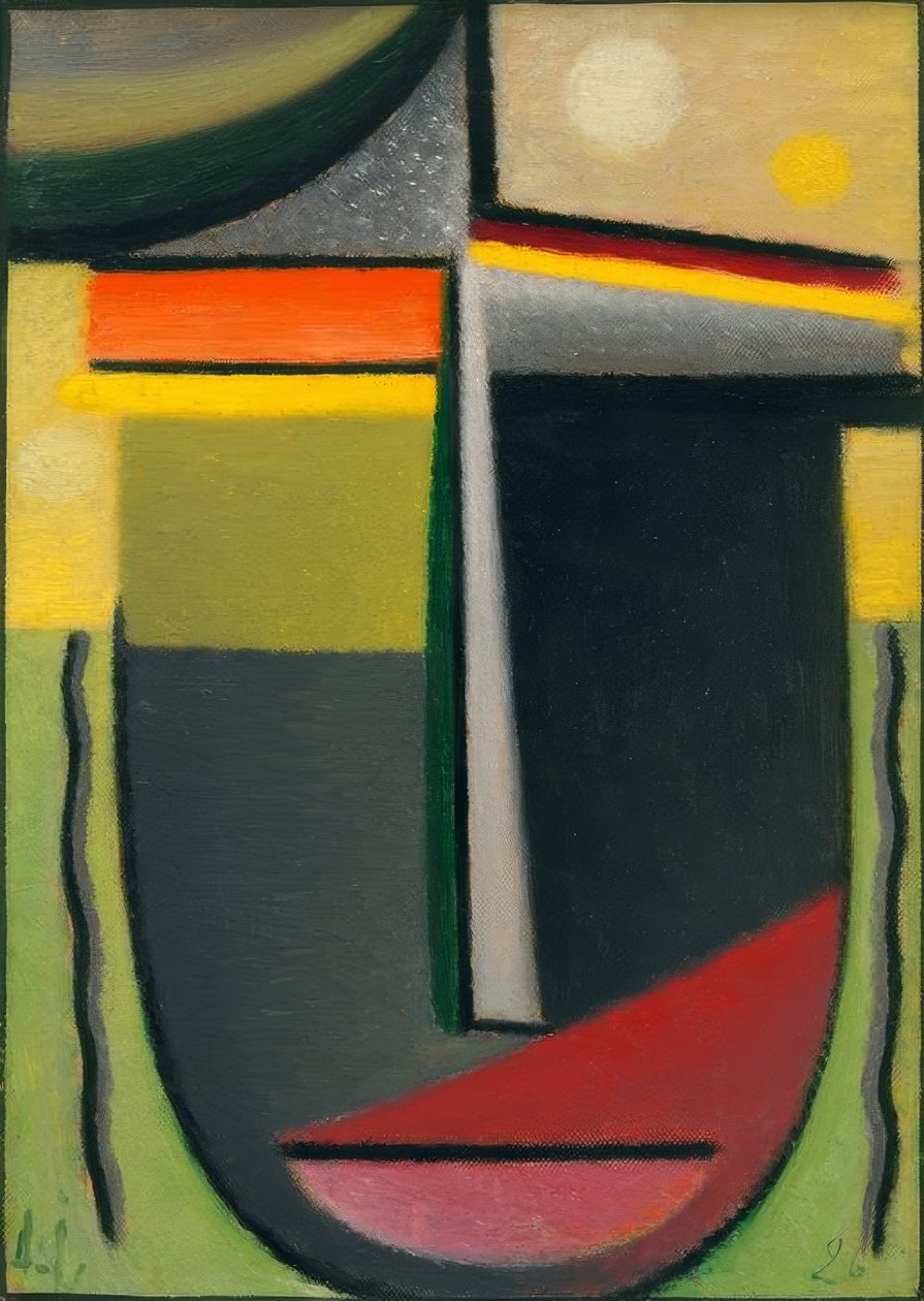 Abstract Head: Inner Vision Green – Gold by Alexej von Jawlensky