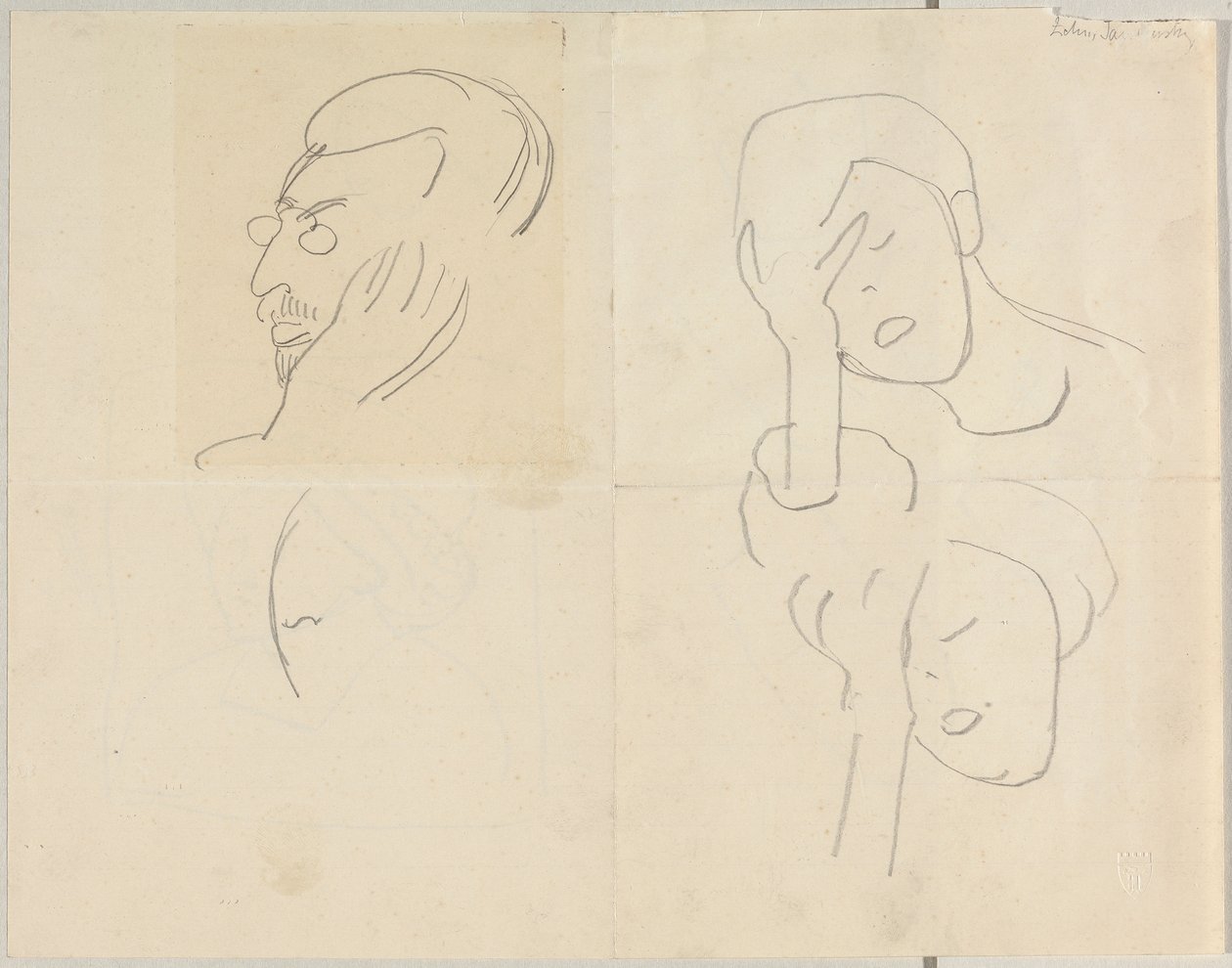 Portrait Sketch of Kandinsky by Alexej von Jawlensky