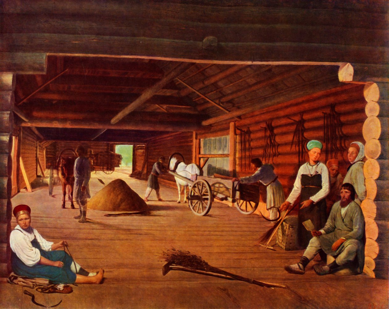 Flailing the Grain, c1821 by Alexey Venetsianov