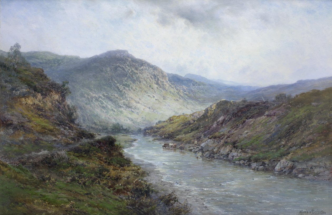 Perthshire River or Near Callender by Alfred de Breanski