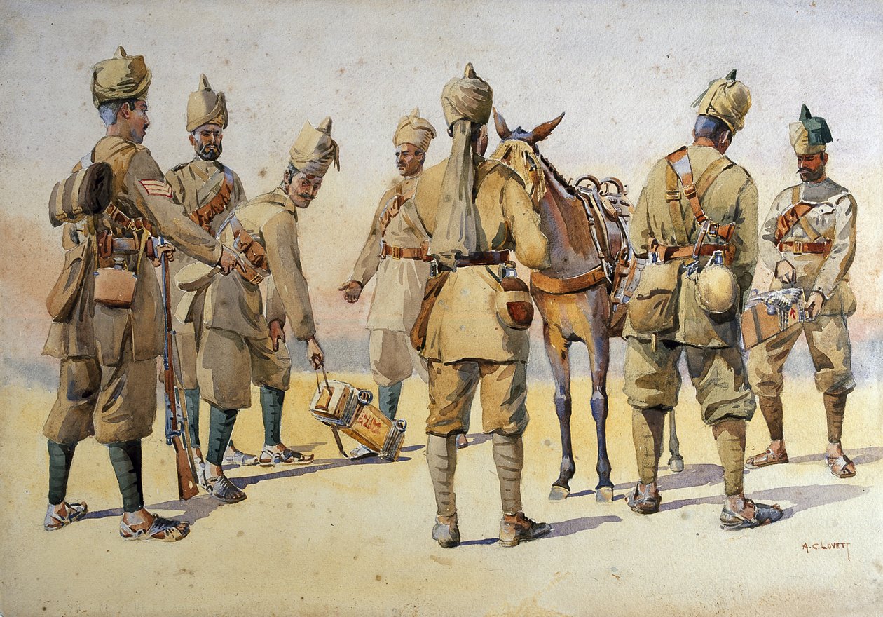 Soldiers of the 46th and 33rd Punjabis, illustration for 