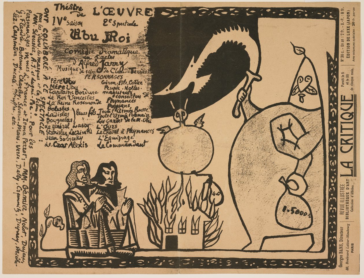 Program for Ubu Roi by Alfred Jarry