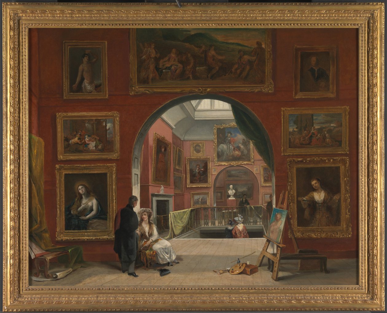 Interior of the British Institution Old Master Exhibition, Summer 1832 by Alfred Woolmer