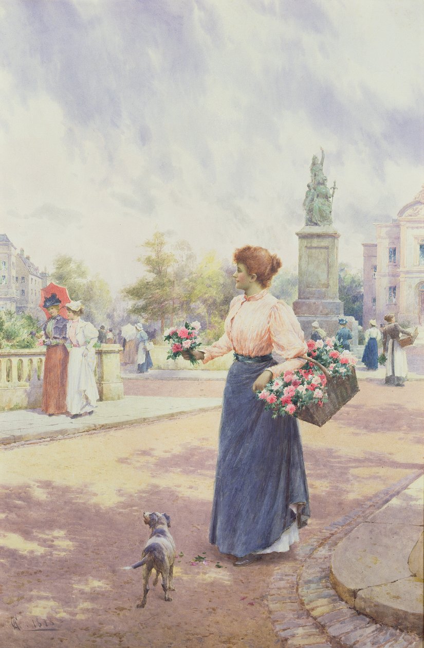 A Parisian flower seller, 1898 by Alfred, Jr. Glendening