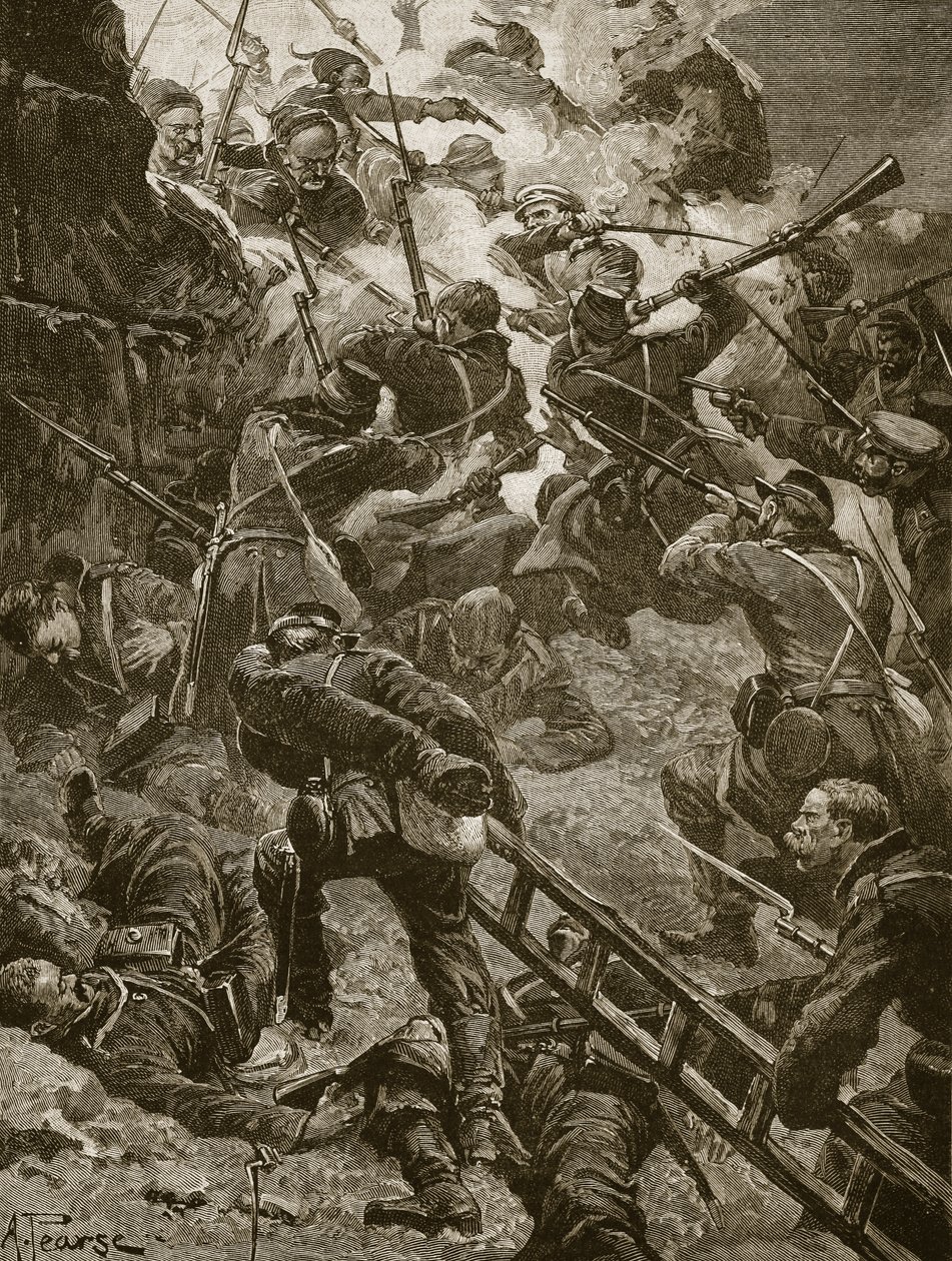 The Russians went up boldly, illustration from 