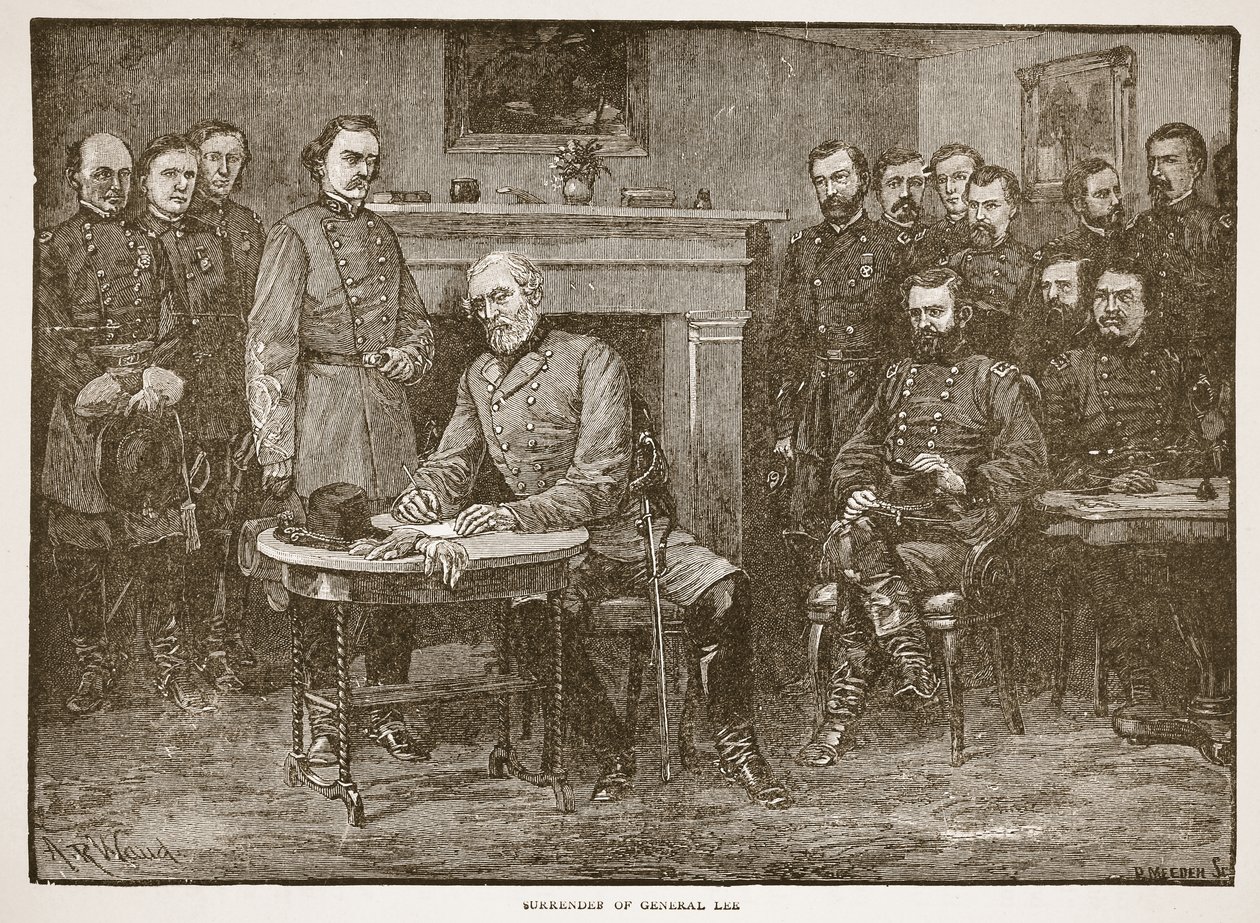 Surrender of General Lee, from a book by Alfred Rudolph Waud