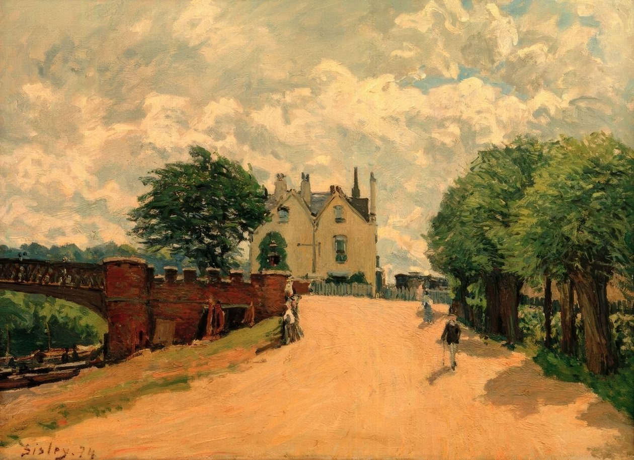 At the Bridge of Hampton Court by Alfred Sisley