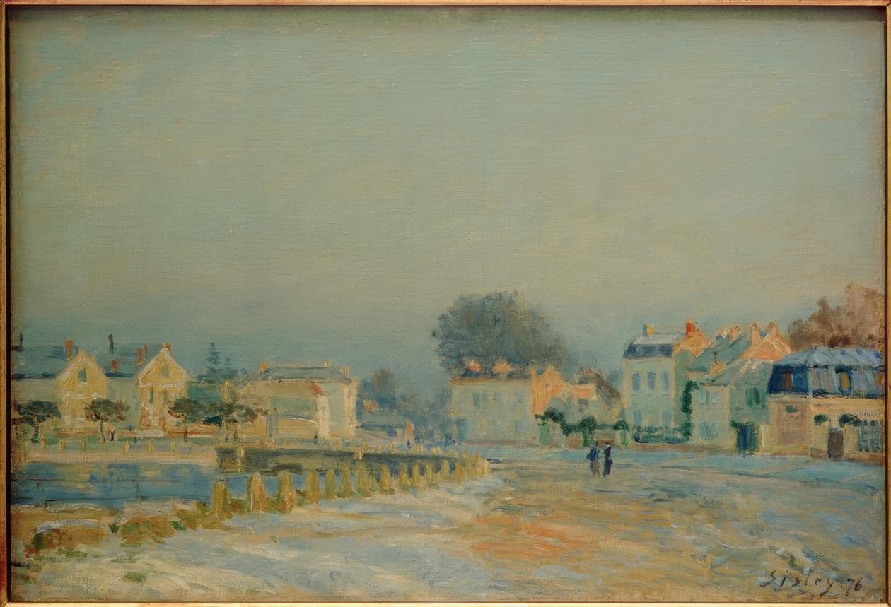 Watering Place at Marly - White Frost by Alfred Sisley