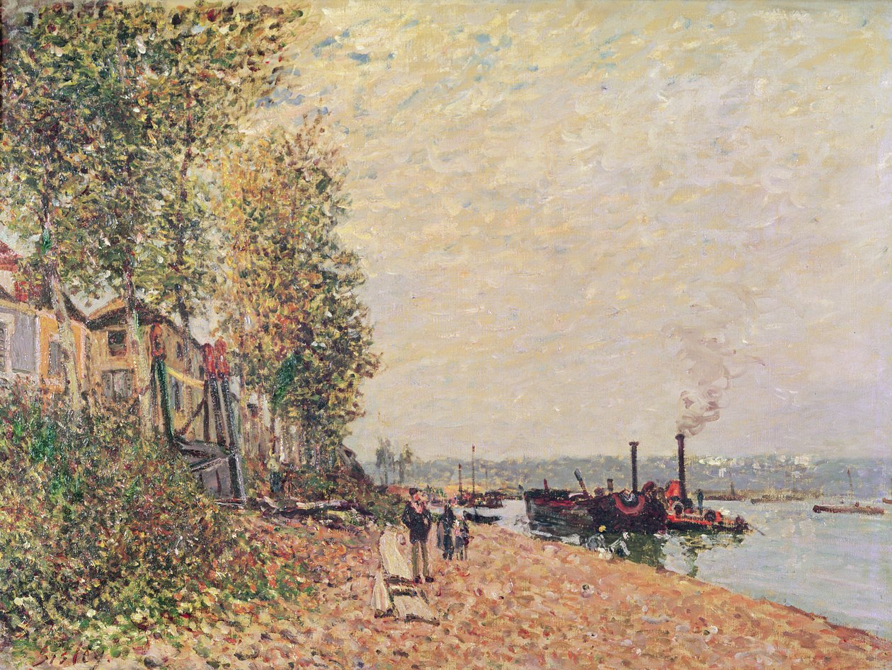 Steam Boats on the Loing at Saint-Mammes by Alfred Sisley