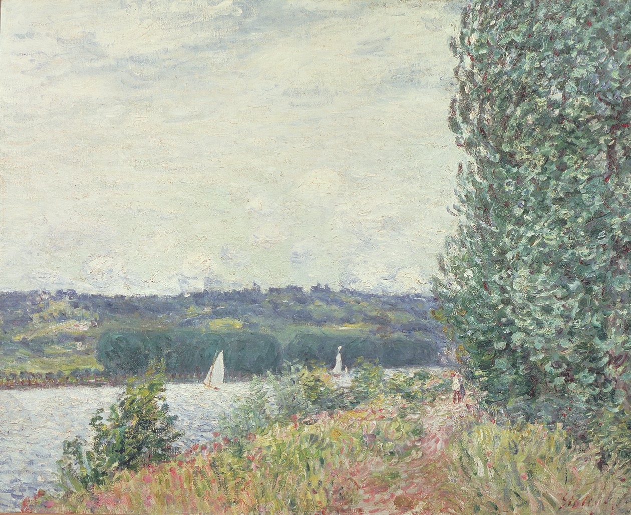The Seine at Bouille, a Gust of Wind by Alfred Sisley