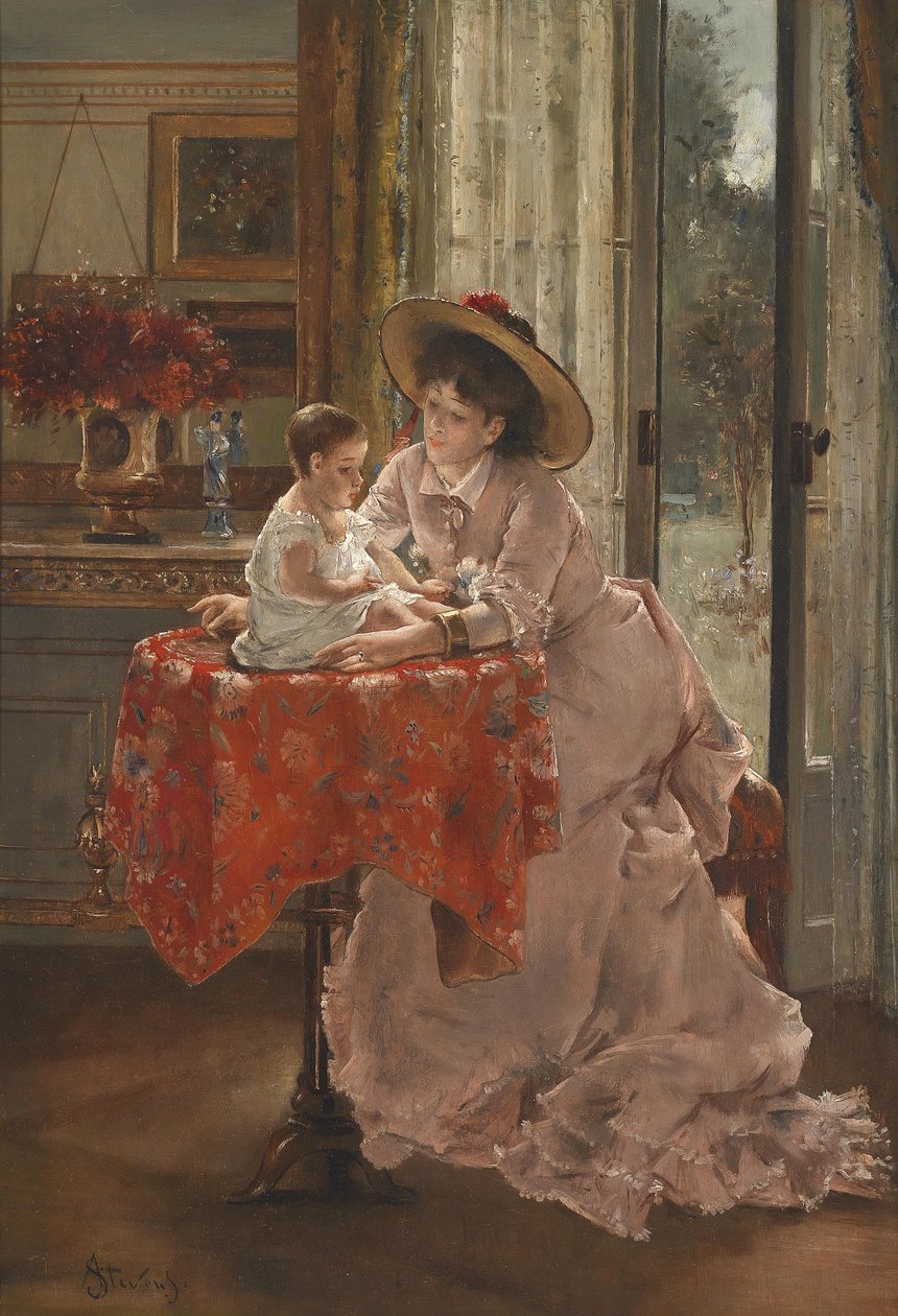 The Happy Mother by Alfred Emile Stevens