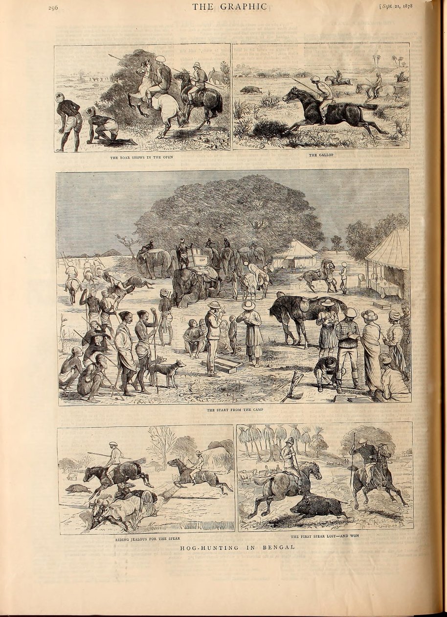Hog-Hunting in Bengal by Alfred Chantrey Corbould