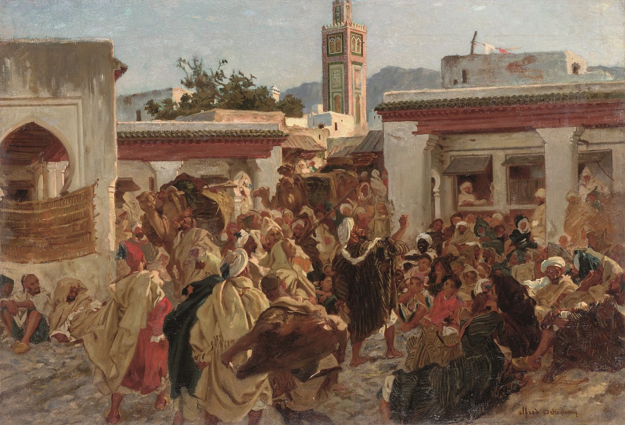 Moroccan Street Scene by Alfred Dehodencq