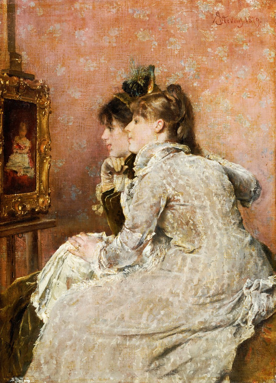 Admiring the Portrait, 1879 by Alfred Emile Stevens