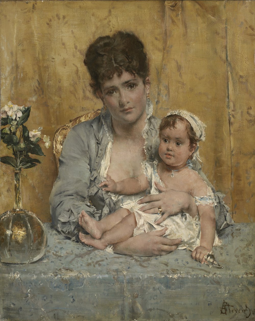 Mother and Child by Alfred Emile Stevens