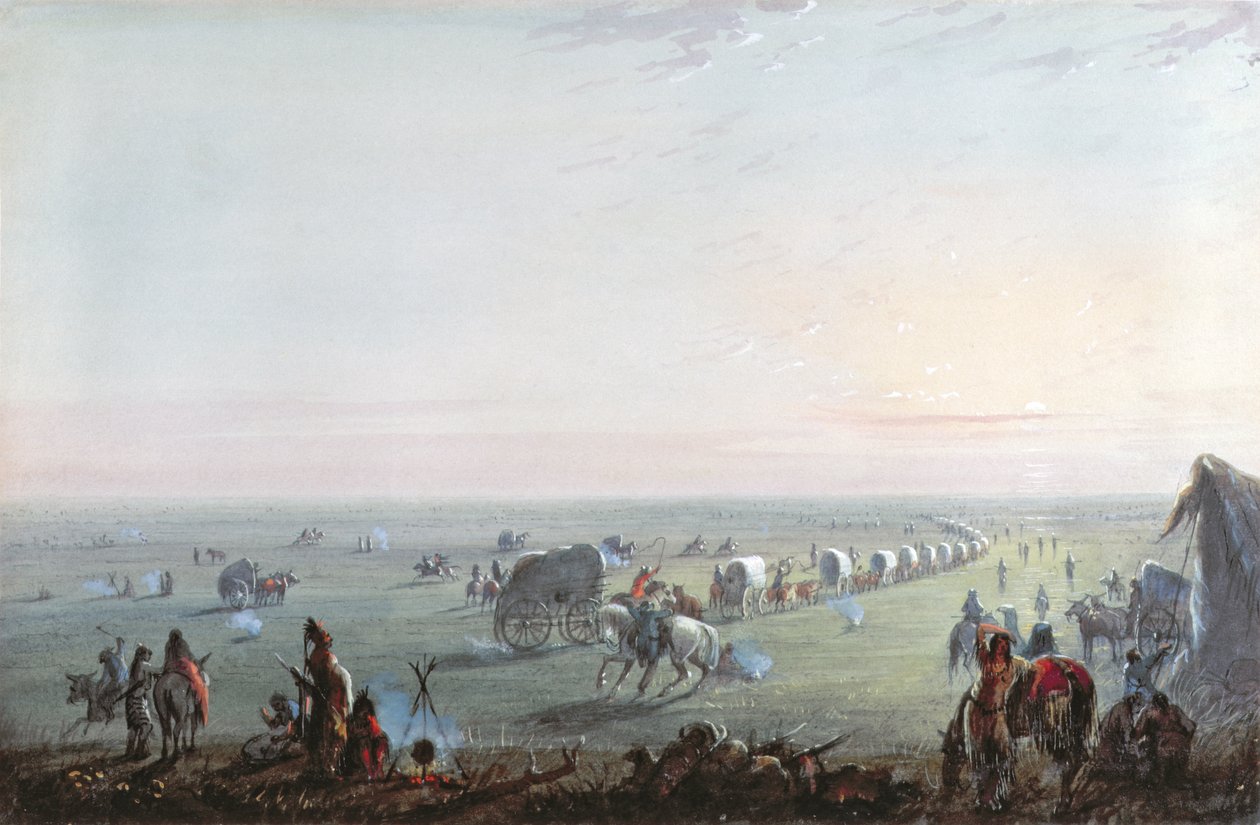 Breaking Up Camp at Sunrise by Alfred Jacob Miller