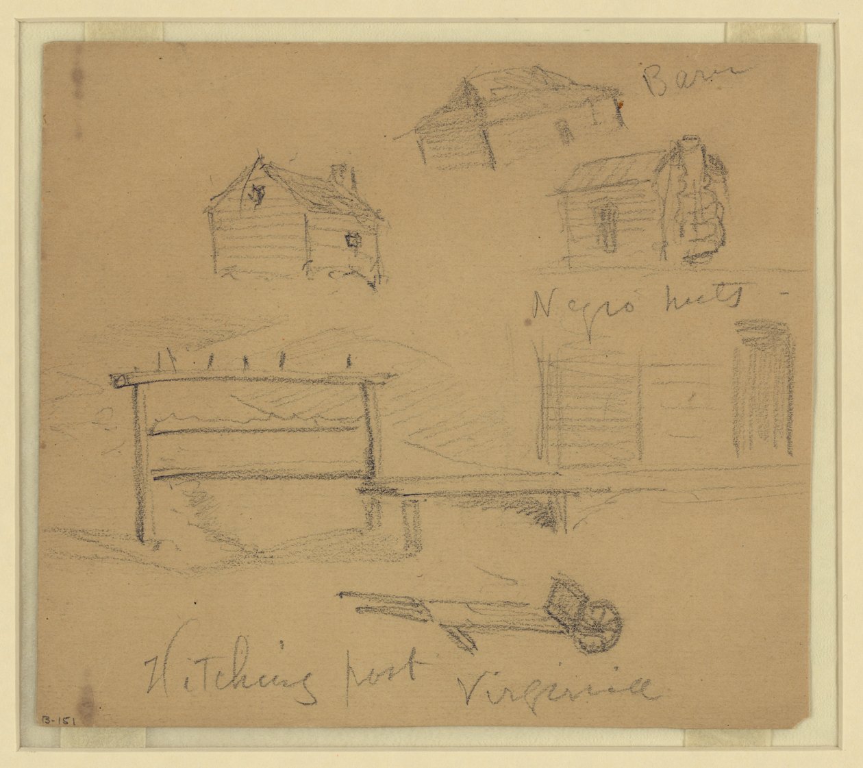 Hitching Post, Virginia by Alfred Rudolph Waud