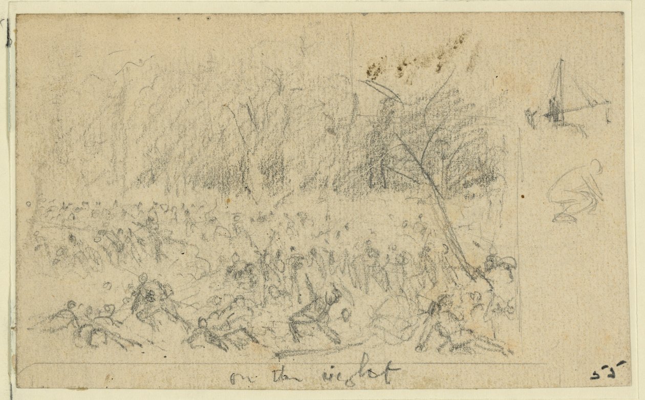 Rough Sketch of a Battle Scene by Alfred Rudolph Waud