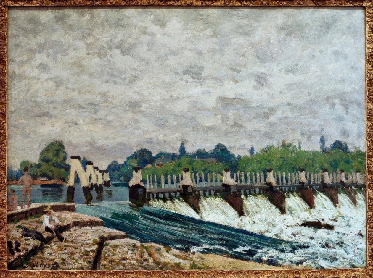 The Weir at Molesey near Hampton Court by Alfred Sisley