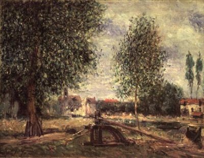 Landscape at Moret-sur-Loing by Alfred Sisley