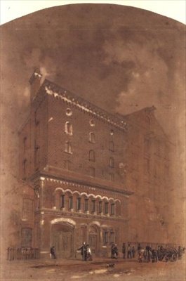 Architectural drawing for a warehouse by Alfred Waterhouse