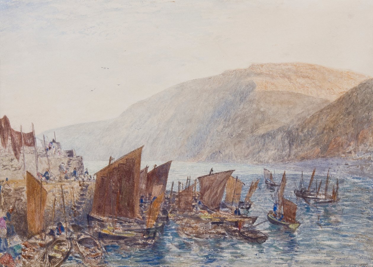 Clovelly Harbour by Alfred William Hunt