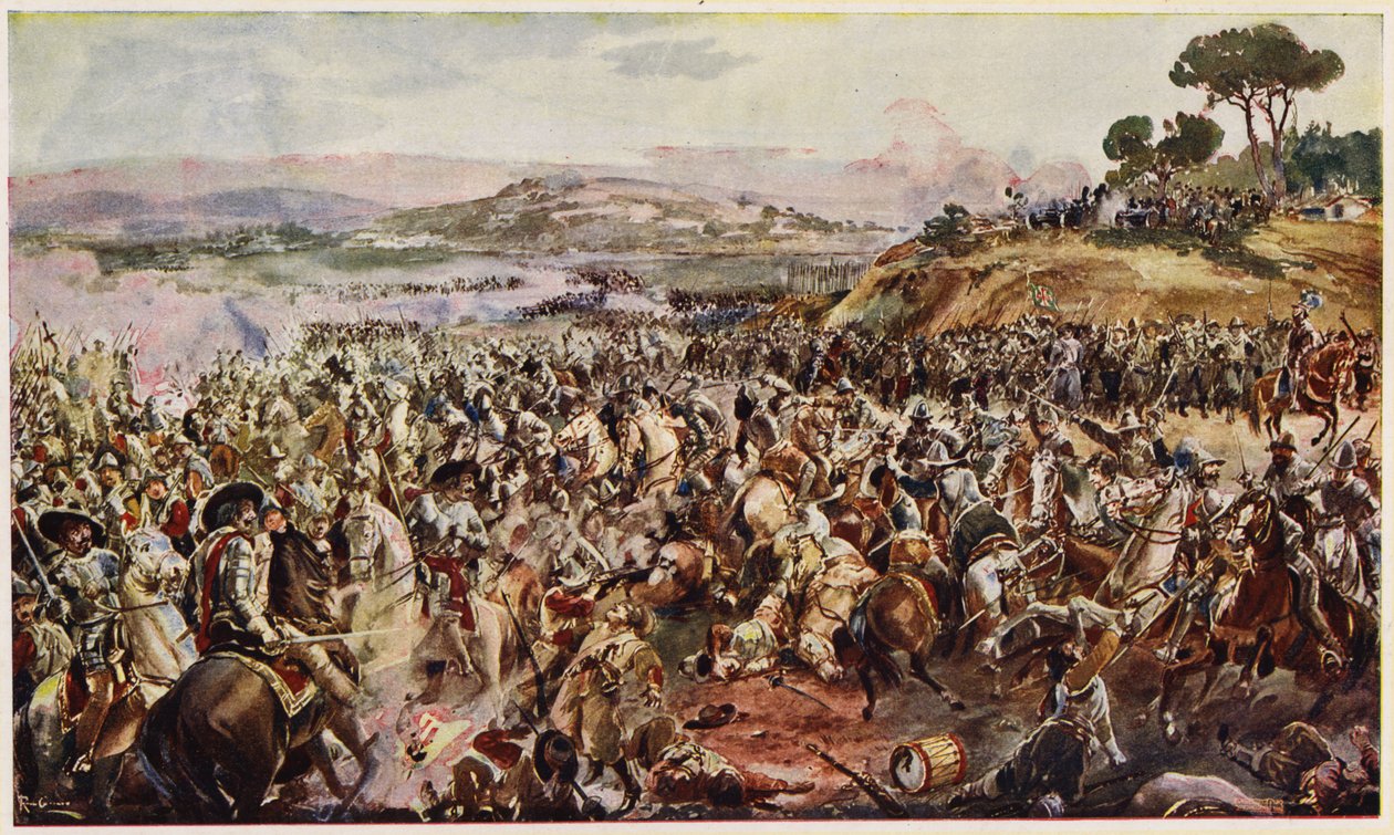 Battle of Montes Claros, Portugal by Alfredo Roque Gameiro